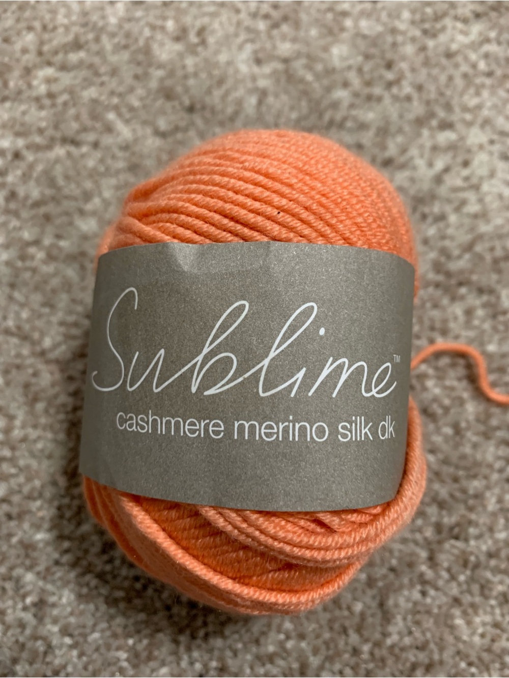 Sublime Cashmere Merino Silk DK 50g Color 0198 Dark Peach Orange Made Italy